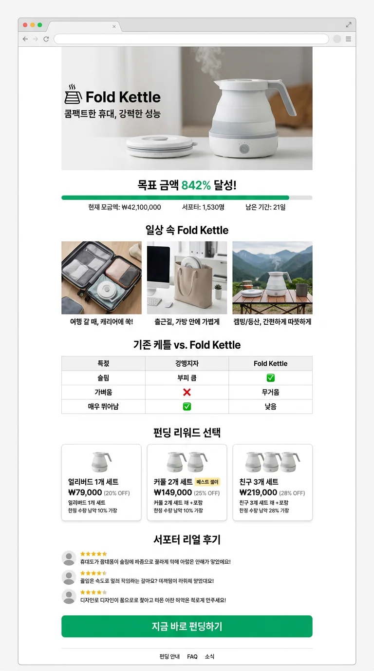 크라우드펀딩 랜딩페이지 제작 사례 – 크라우드펀딩 랜딩페이지 디자인 | 홈페이지·쇼핑몰·랜딩페이지 제작 대행 | 스튜디오숲 STUDIO SOOP